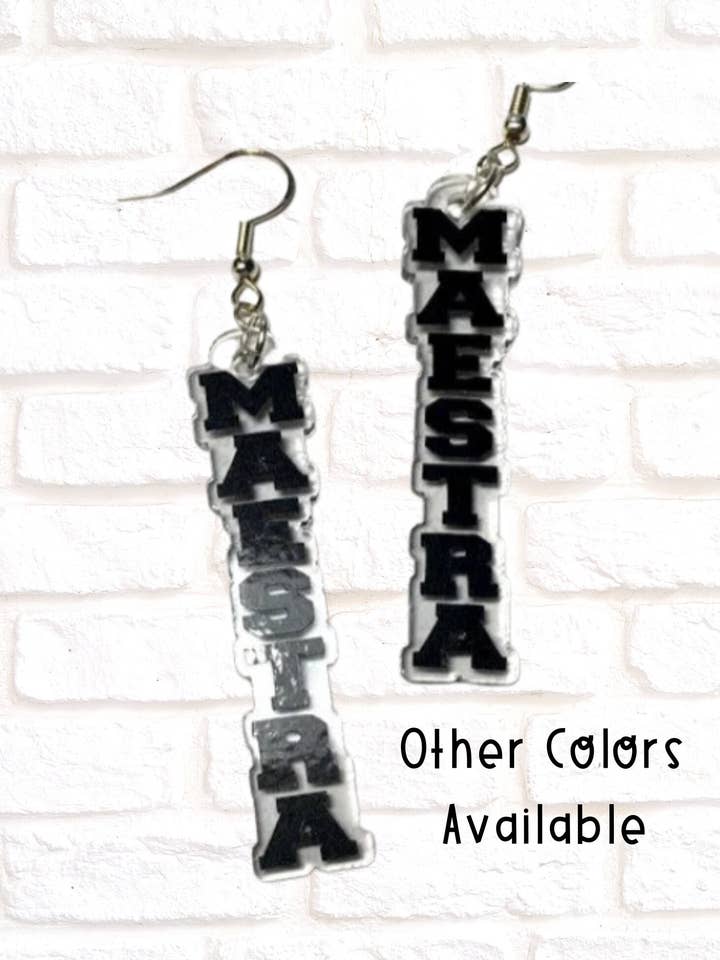 Spanish Teacher Decor, Bilingual Teacher, Gifts in Spanish, Dual Language Earrings, Maestra, Teacher in Spanish, ESL, High School Teacher for wholesale by Chasin’ Self Care