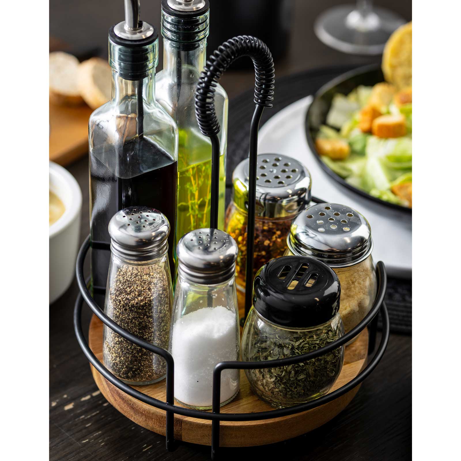 TableCraft Products Company - Wholesale Condiment/Dip Bowl - Round Rotating Tabletop Caddy, 8.5" dia x 10.5" height6