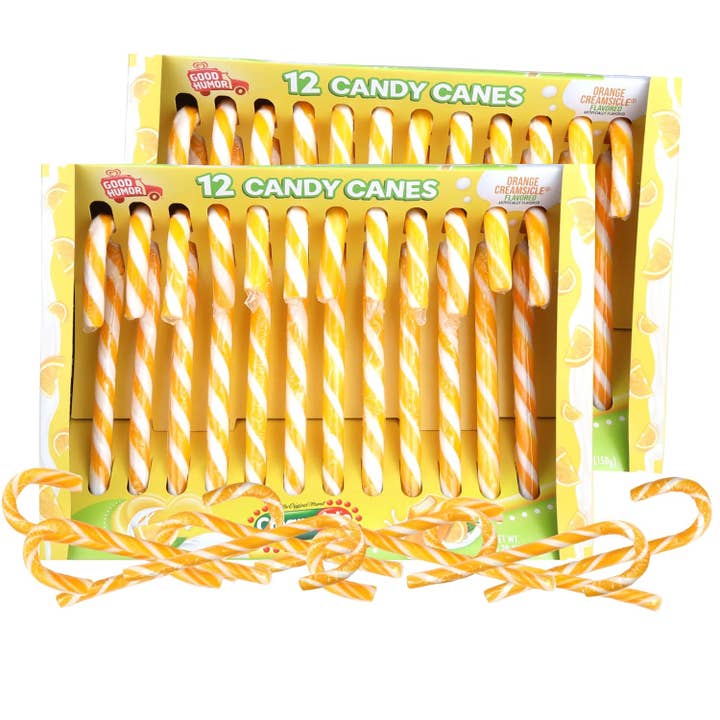 I Got Your Candy - Wholesale Hard Candy - Creamsicle Orange Flavored Candy Canes 5.29oz - 12ct