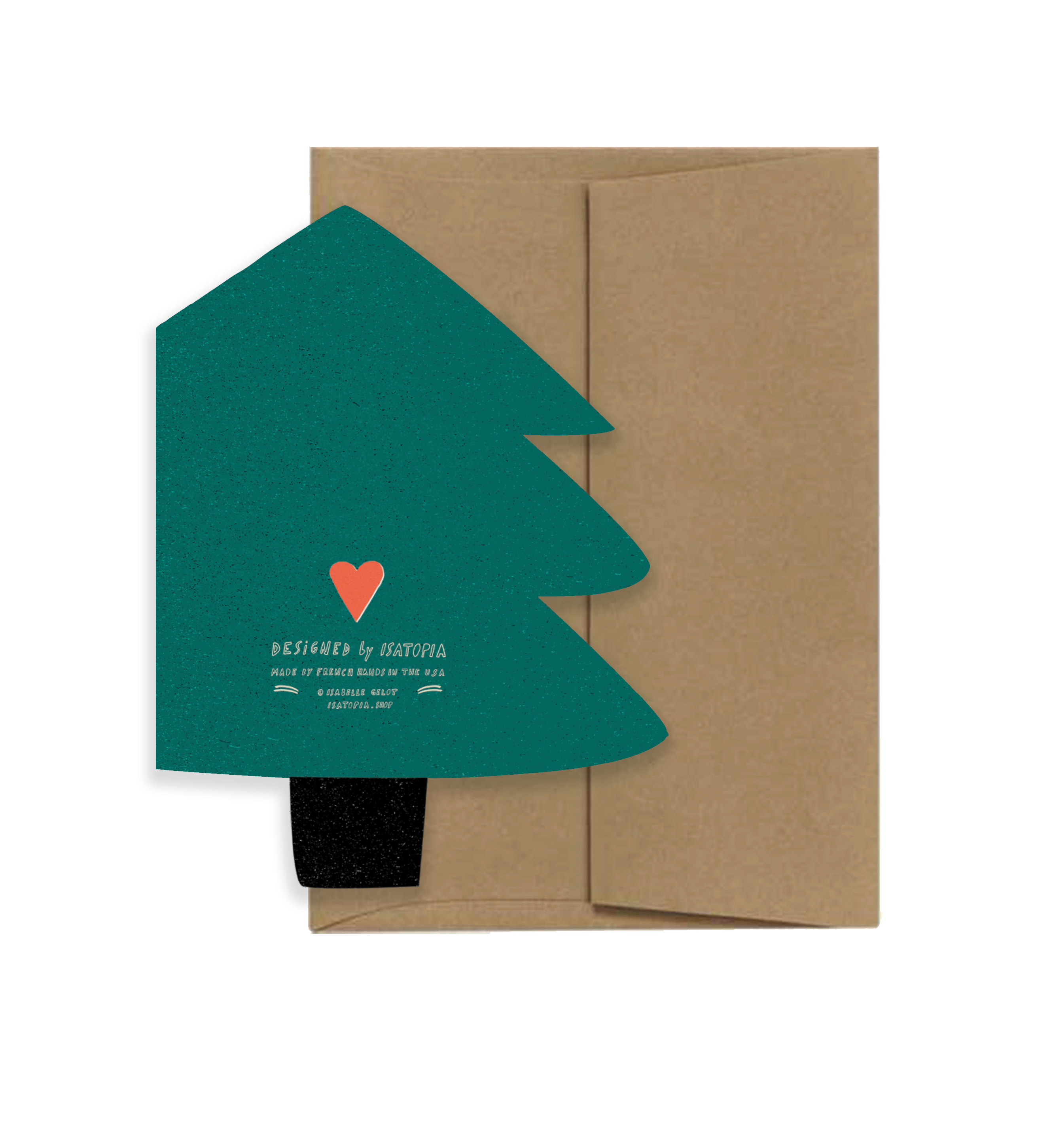 Isatopia – wholesale Christmas card – Tree Blink - Small Die Cut Card1