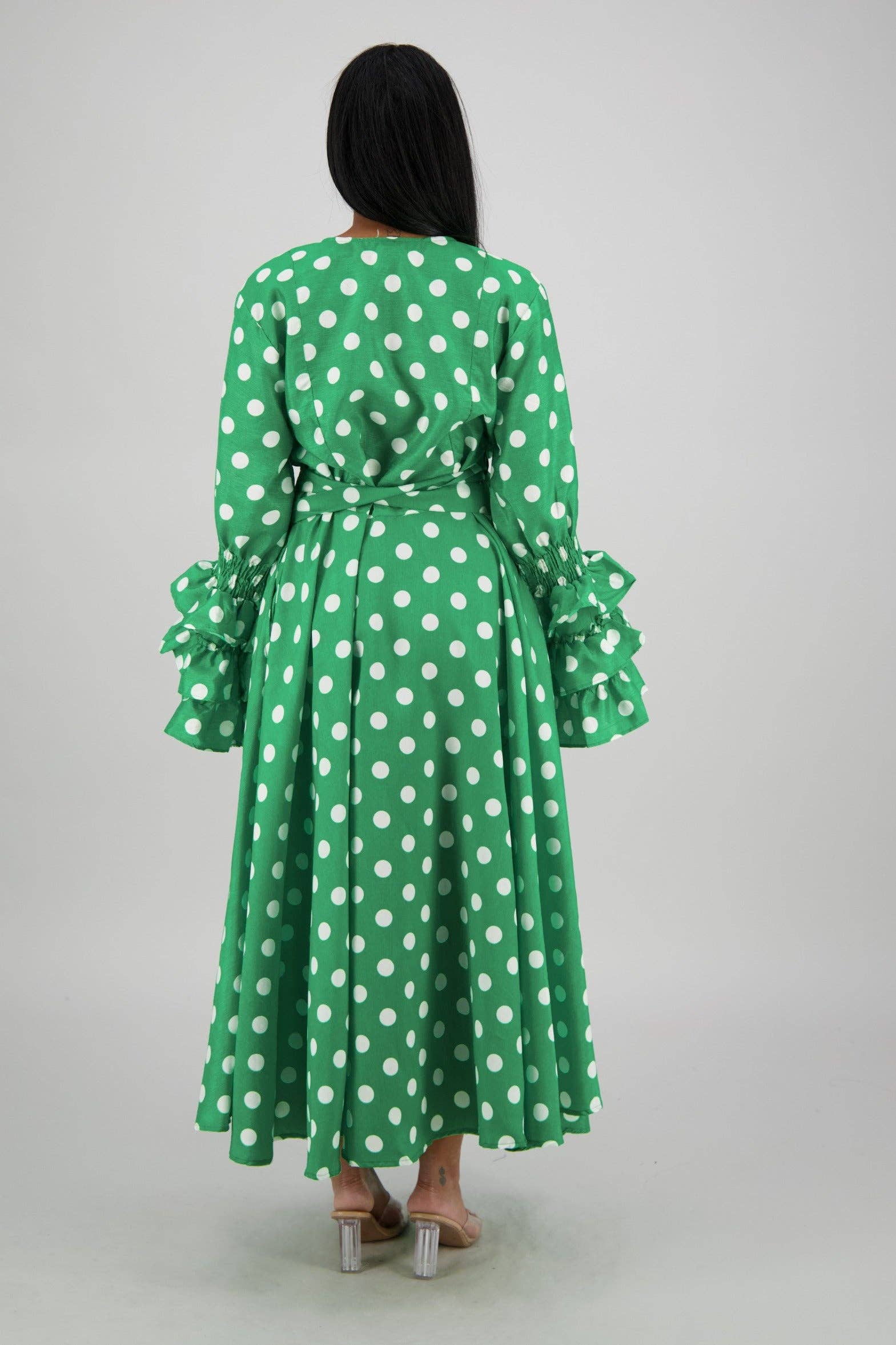 Advance Apparels - Wholesale Dress - Women's - Polka Dot Wrap Dress (3 Colors) 241624-B09014