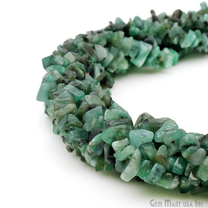 Perlas con forma de esmeralda, hebra de piedras preciosas naturales perforadas, 34 pulgadas para venta al por mayor de GemMartUSA