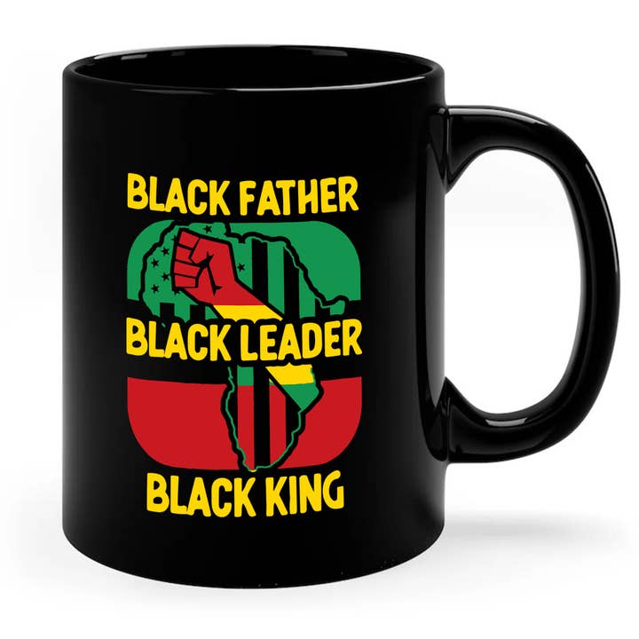 Black Father Black Leader Black King Mug, Black Culture Mug for wholesale by byMerryWorks