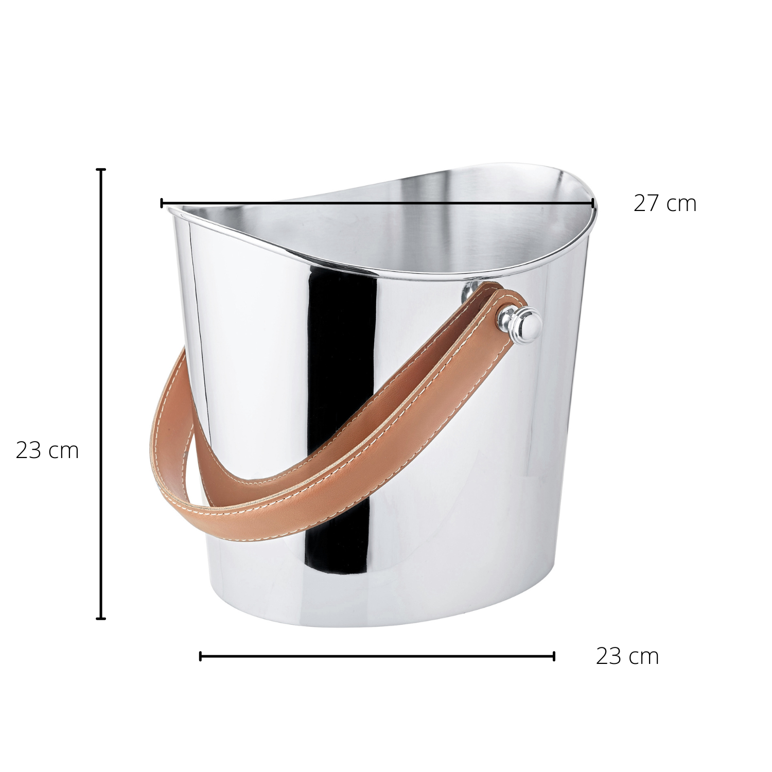 EDZARD - Wholesale Ice Bucket - Ice Bucket Gilbert Wine Cooler with brown leather handle1