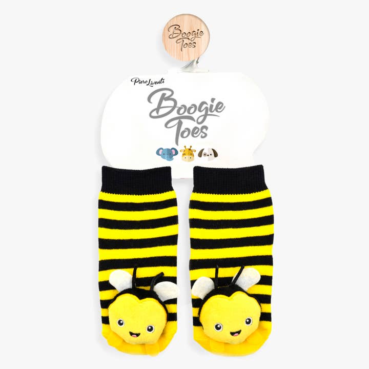 Liventi - Wholesale Socks - Baby - Bumblebee Boogie Toes Rattle Socks