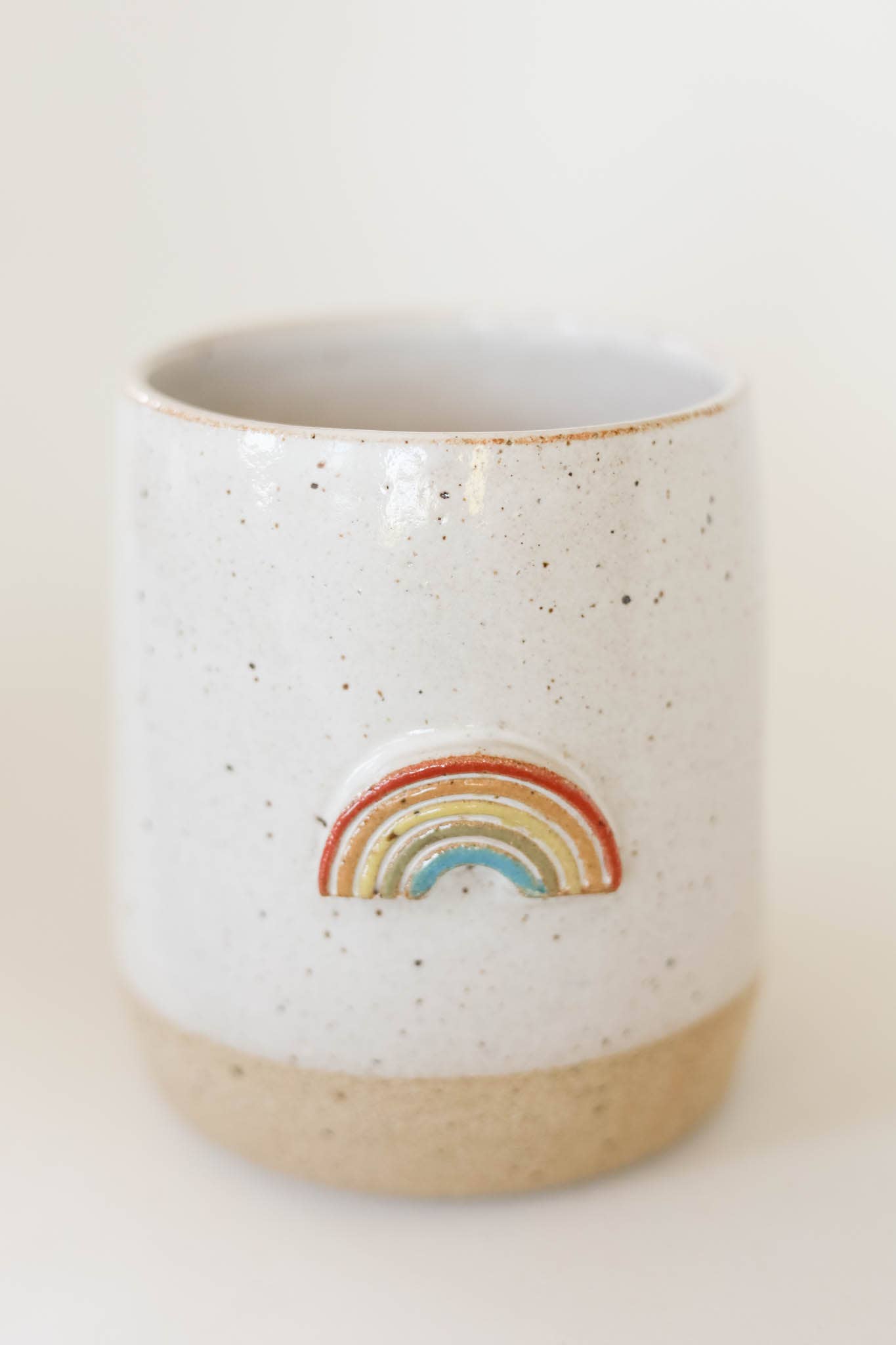joye made clay – Caneca por atacado – Miss outono* caneca de recuo de polegar de cerâmica arco-íris artesanal*1