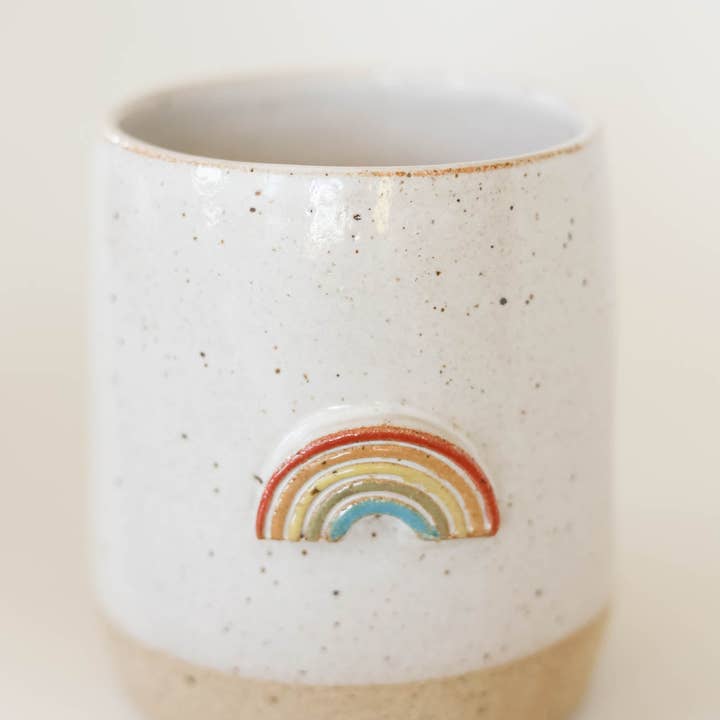 joye made clay – Caneca por atacado – Miss outono* caneca de recuo de polegar de cerâmica arco-íris artesanal*1