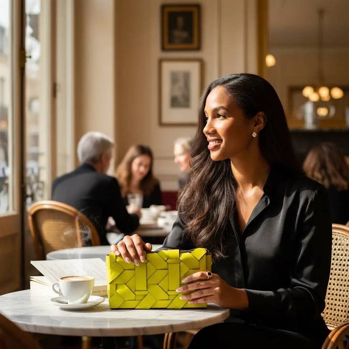 THE ZENOBIA WOVEN CLUTCH for wholesale by The Bag Icon