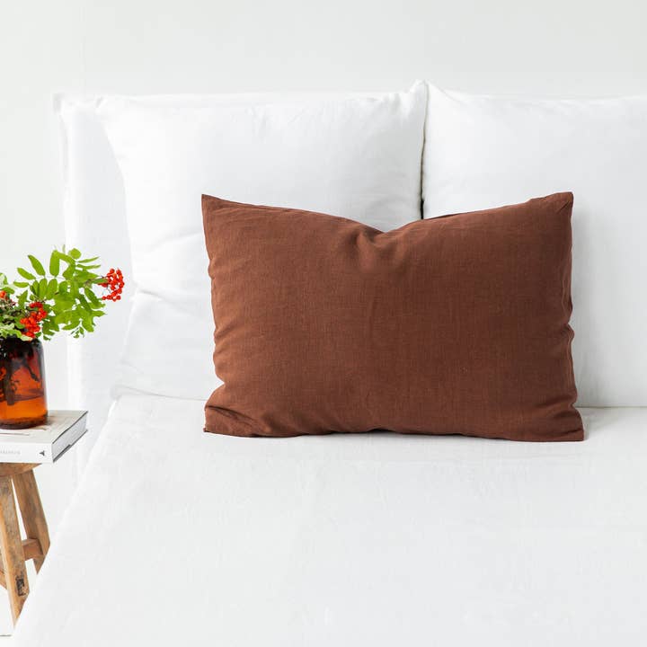 MagicLinen - Wholesale Bedding Pillowcase/Sham - Chocolate brown linen pillowcase