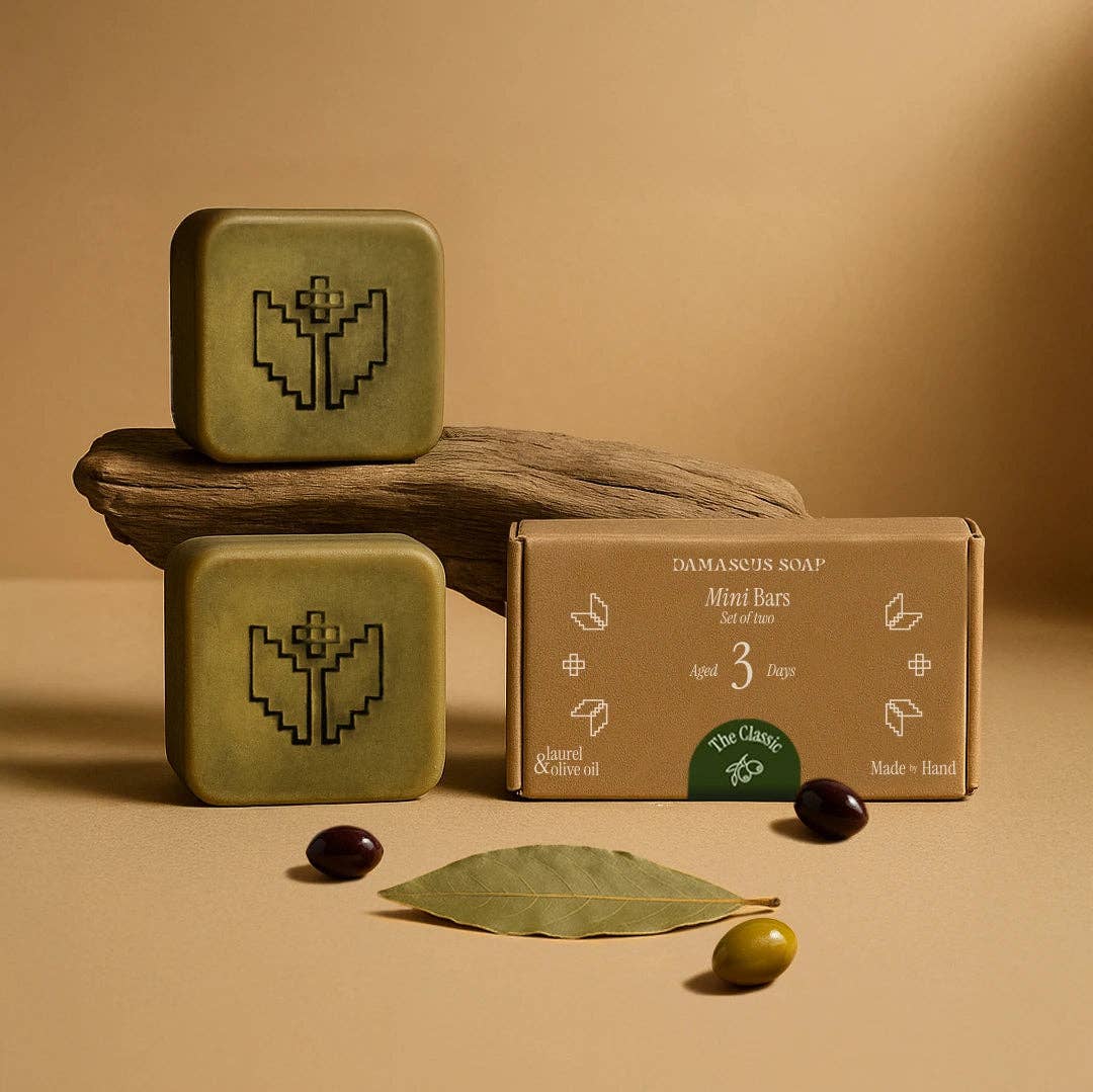 Damascus Soap - Venta al por mayor Pastilla de jabón - El Mini Clásico - Juego de Dos0