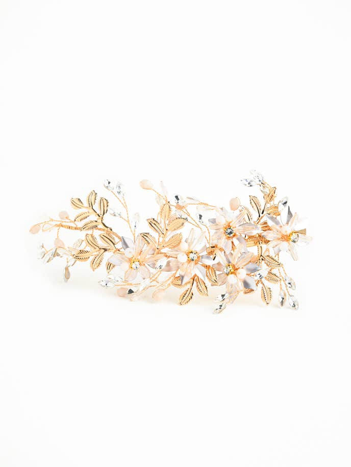 Magnolia Crystal and Zircon Hair Clip for wholesale by Starfish Project, Inc