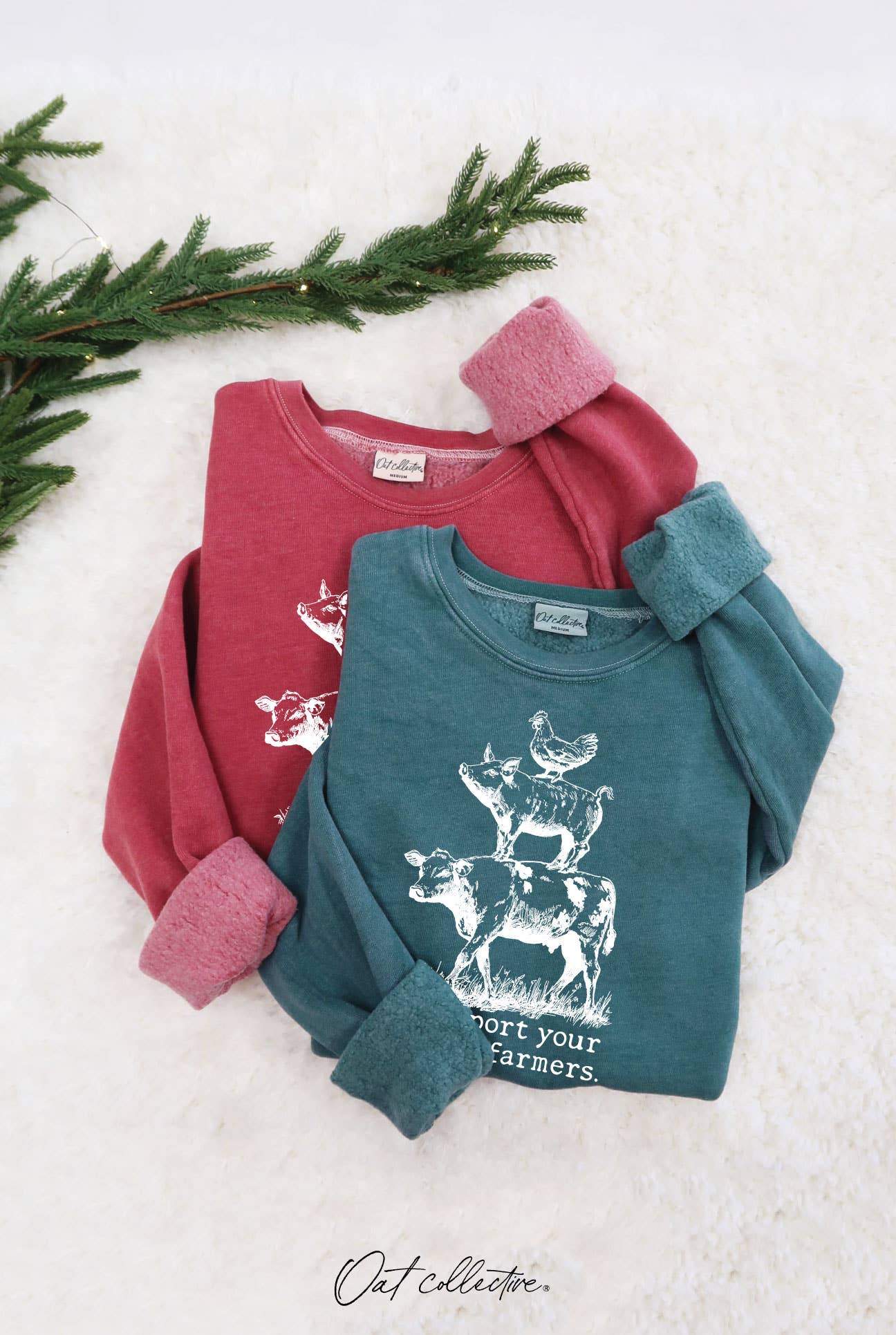 OAT COLLECTIVE - Wholesale Graphic Sweatshirt - Women's - SUPPORT YOUR LOCAL FARMERS Mineral Graphic Sweatshirt5