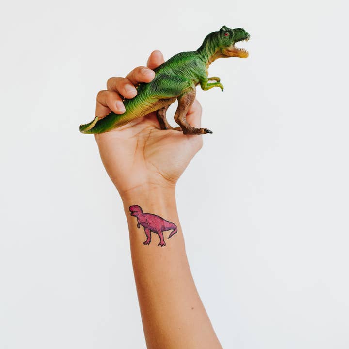 Tattly - Wholesale Temporary Tattoo - Pink T Rex Tattoo Pair