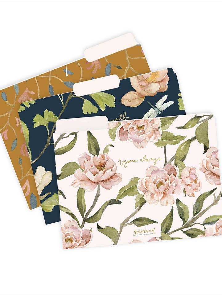 Rejoice Pray Give GraceLaced File Folders for wholesale by Harvest House Publishers Gift & Specialty Books