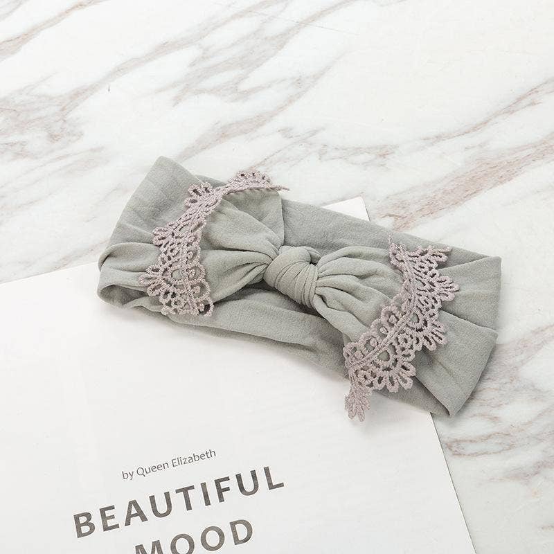KiddieKickz - Wholesale Fashion Headband - Baby - Nylon Children's Hair Band Soft Silk Stockings Baby Headband Lace Bow Hair Ornament1