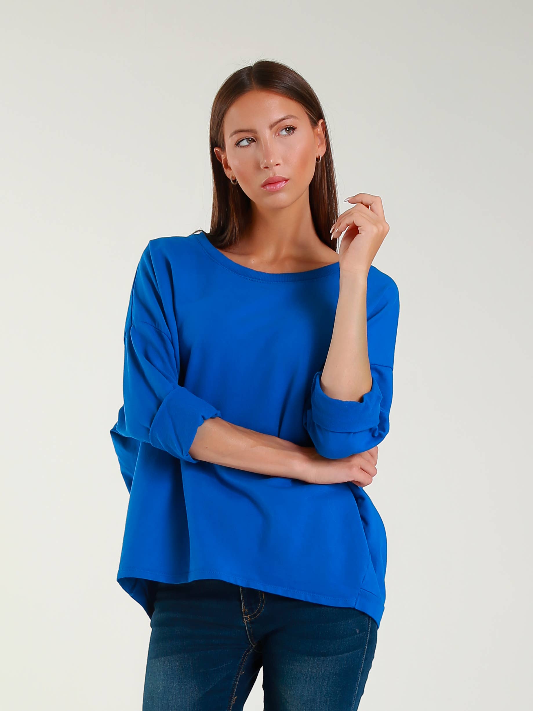 TAMBA - Vente Sweat-shirt – femme - Sweat-shirt à col rond surdimensionné10