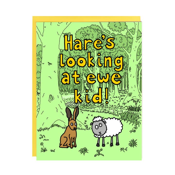 Tarjeta de felicitación Hare's Looking at Ewe Kid para venta al por mayor de I Must Draw