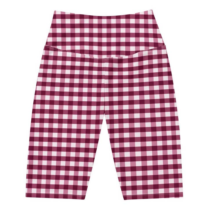 Biker Shorts - Berry Gingham för wholesale av Tiny Cow Designs