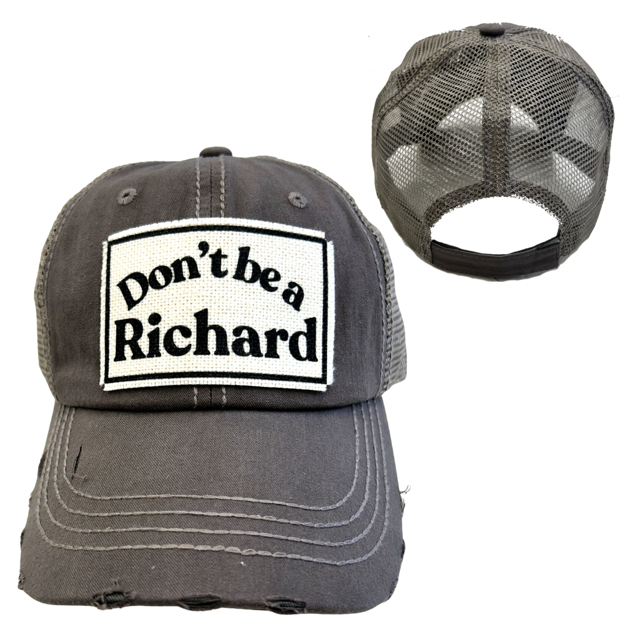 dkhandmade - Vente Casquette de camionneur – unisexe - CASQUETTE DE BASEBALL DON'T BE A RICHARD | CHAPEAU UNISEXE | EFFET VIEILLI6