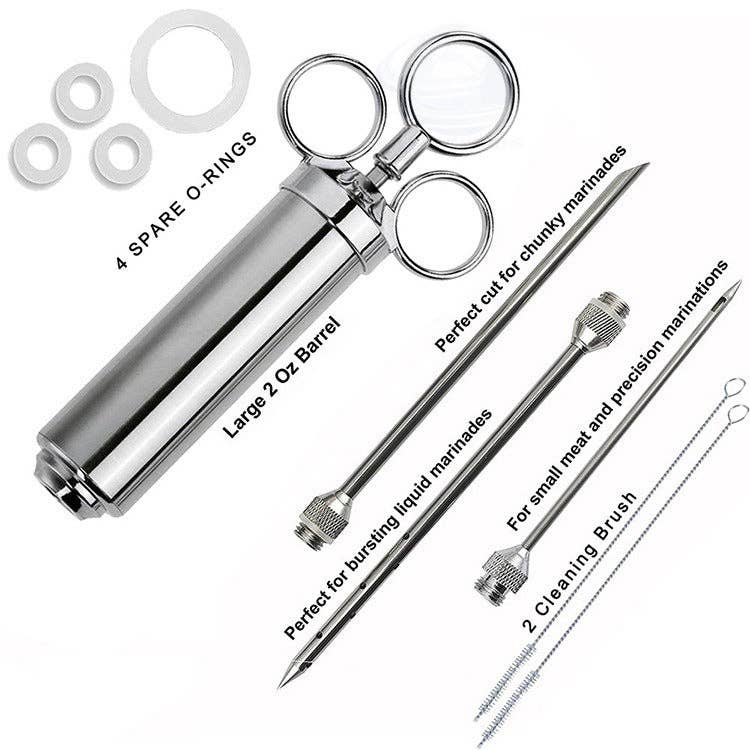 VIGOR - Wholesale Kitchen Tool/Gadget - Stainless Steel Meat Injector Kit Food Syringe(10 Pack)6