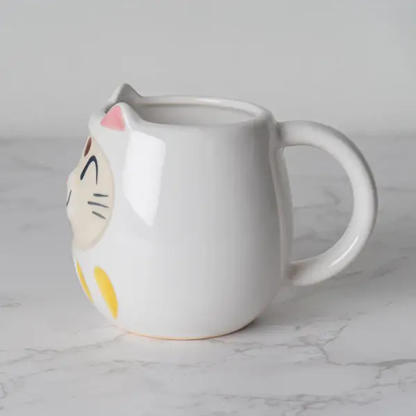 Urban Tokyo – wholesale Coffee mug – Japanese Daruma Cat Yunomi Style Tea Mug Reactive Glaze 10 f4