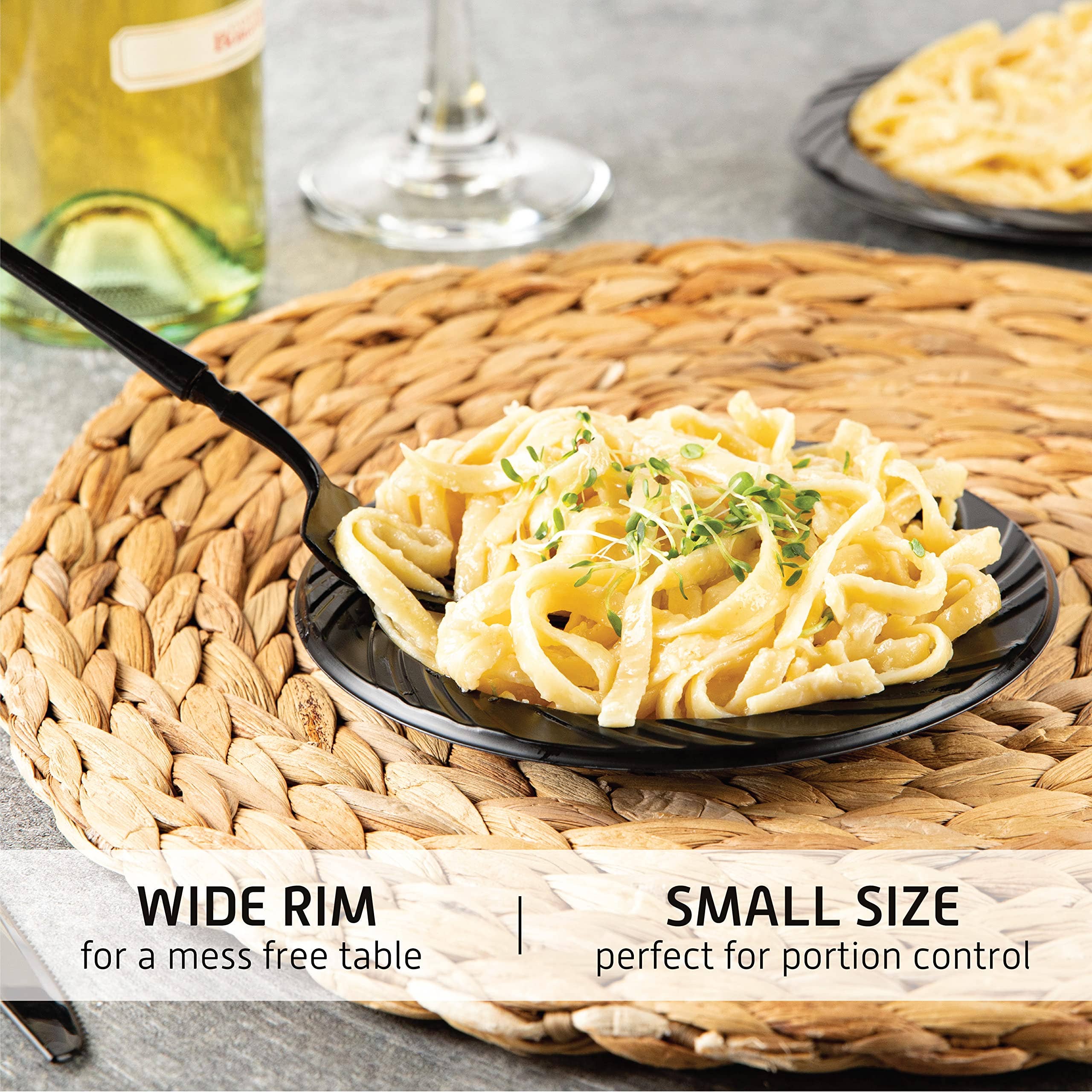 Framo - Wholesale Disposable Plate - 6 Inch Disposable Black Plastic Plates In Bulk By Framo2