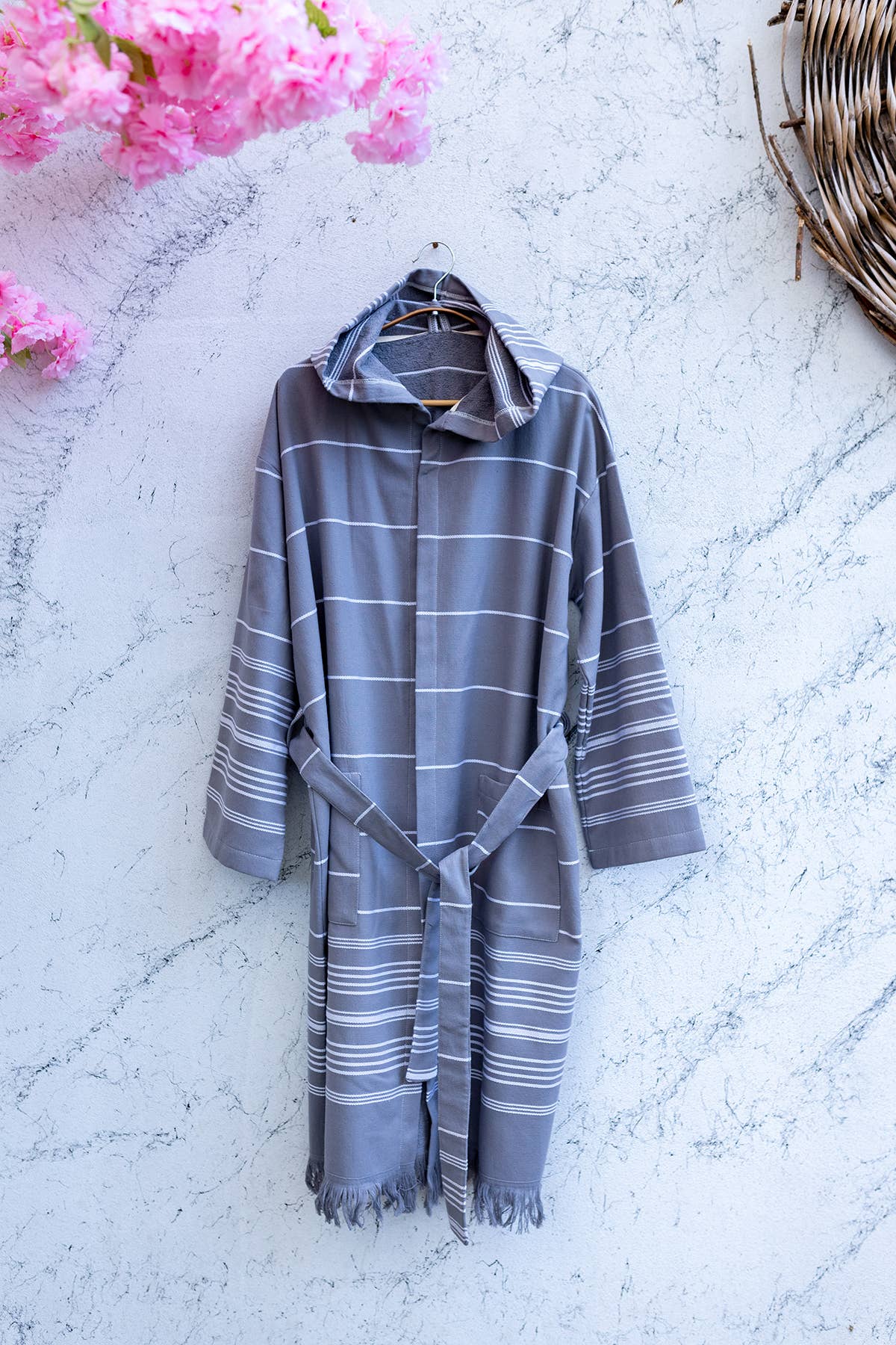 Kikoya – wholesale Robe – Unisex – Terrybacked Bathrobe Turkish Cotton Light Weight Hood Quick 44