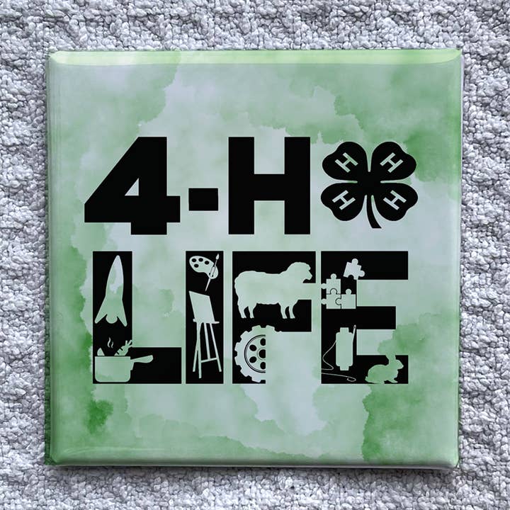 4-H Leben 2x2" Magnet-Handgemachte Kühlschrankdekoration für den Großhandel von Made With Aloha Magnets,llc