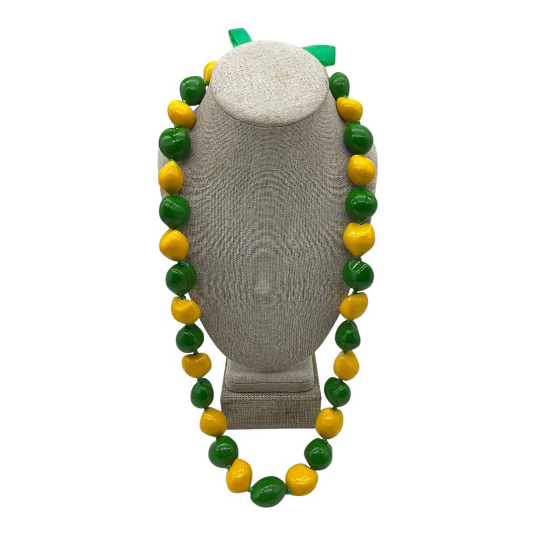 Pacific Ocean Collections - Vendita all'ingrosso Collane di perline/perle - Collana in Stile Hawaiano Kukui Lei - Giallo/Verde1