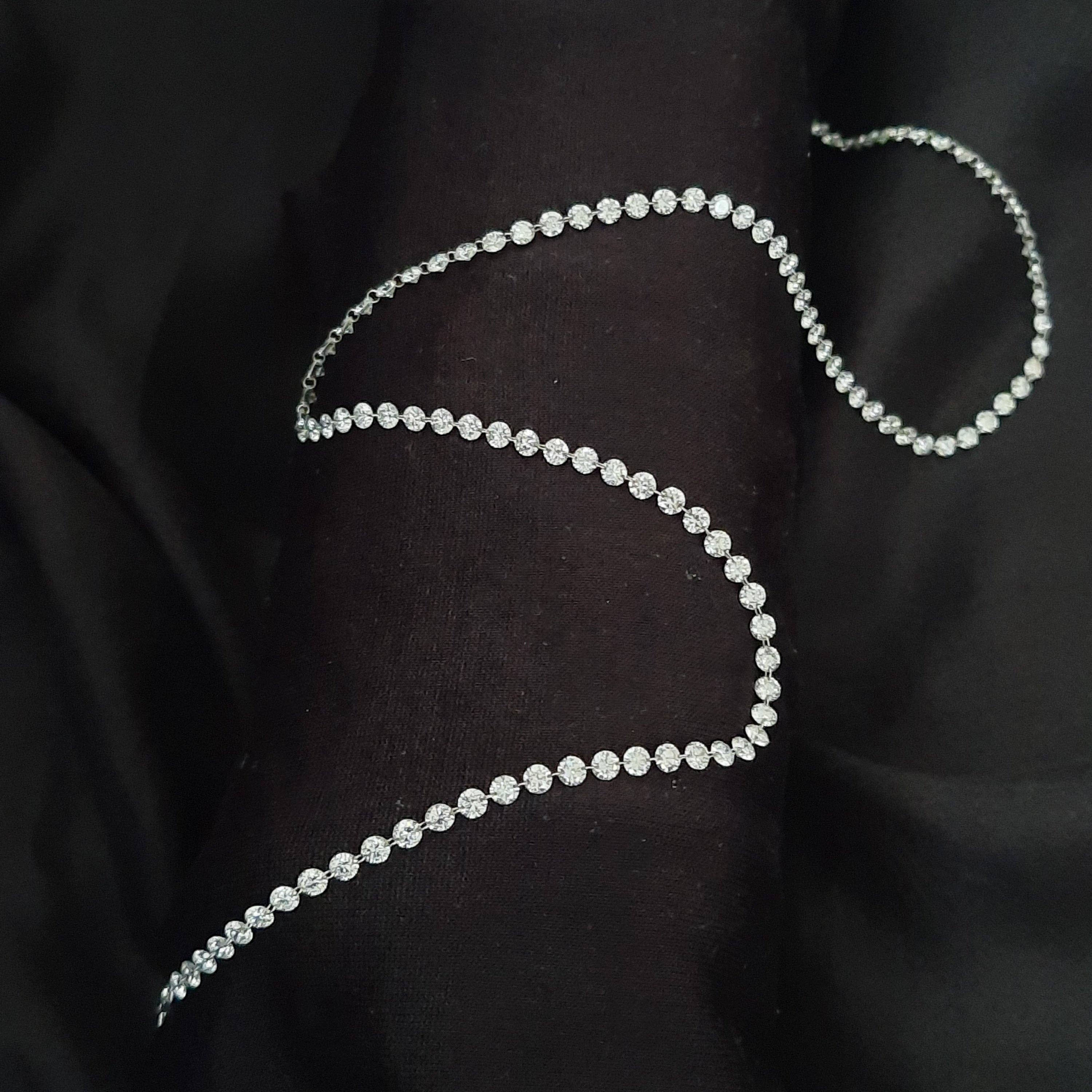 Avellinno - Wholesale Beaded/Pearl Necklace - 18" Inch Tennis Diamond Necklace | Lab Grown Diamonds 15.85 carat / Size 3.4 mm1