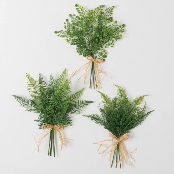 Sullivans Home Decor - Wholesale Artificial Flowers - FERN BUSH 3/Asst