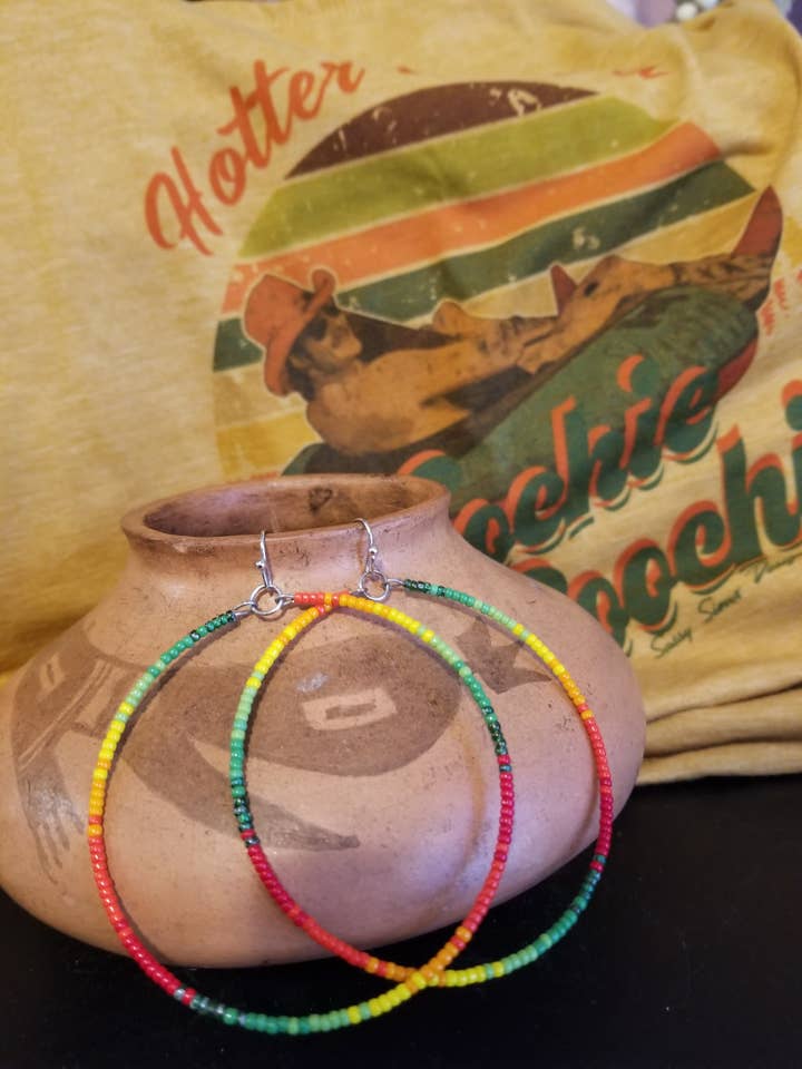 “Hoochie Coochie” Hoops for wholesale by Sassy Sioux Design LLC