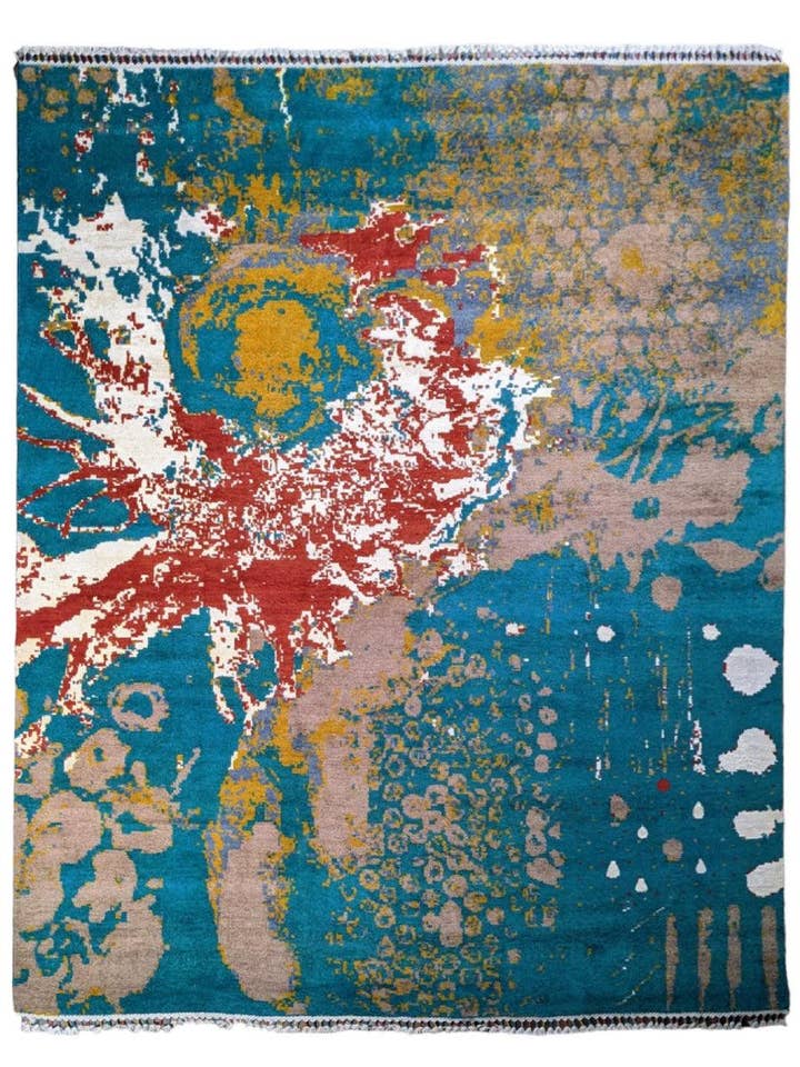 Alfombra moderna de seda y lana Chobi - Tamaño: 304 × 243 cm para venta al por mayor de Imaco Rugs