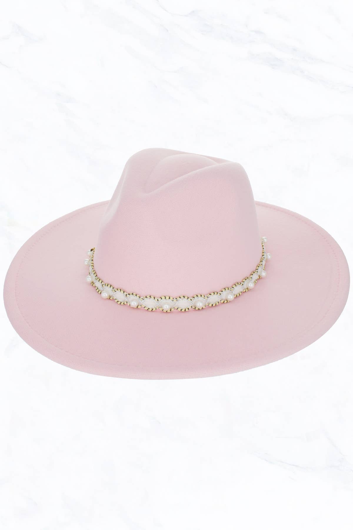 Suzie Q USA - Wholesale Fedora - Women's - Big Brim Peach Heart Top Jazz Hat with Pearl Belt22