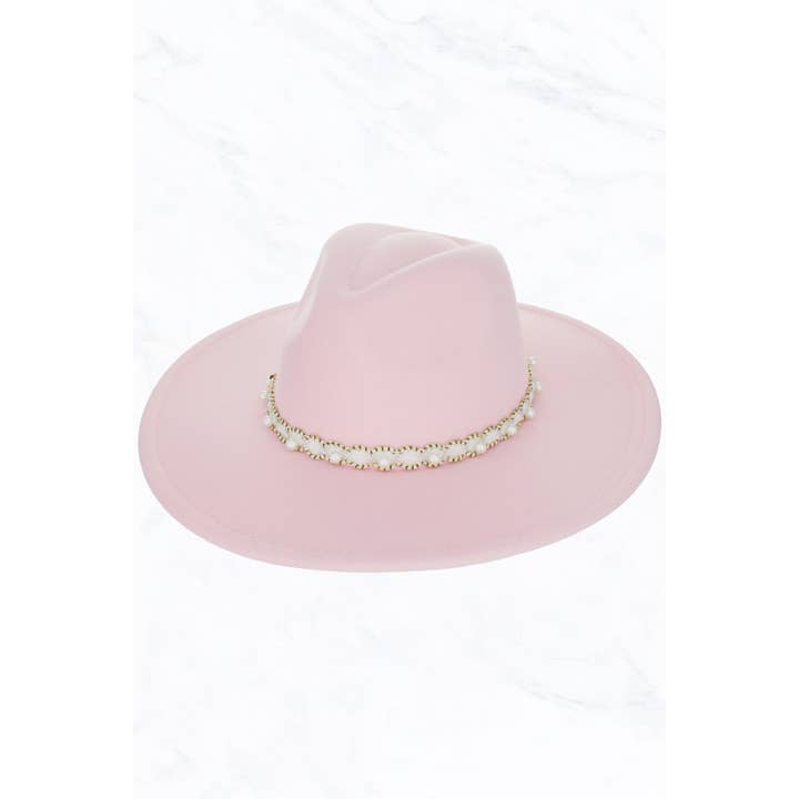 Suzie Q USA - Wholesale Fedora - Women's - Big Brim Peach Heart Top Jazz Hat with Pearl Belt22
