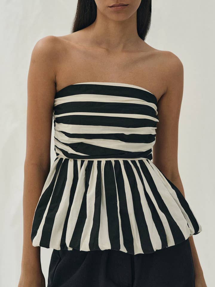 Classic striped Bubble tube top for wholesale by Rosa Clothing