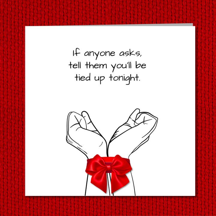Swizzoo Cards - Wholesale Valentine's Day Card - Sexy Card for Valentines Day, Anniversary or Birthday - Tied Up with Red Ribbon - Sexy Bondage - Naughty Rude Sexy Fun3