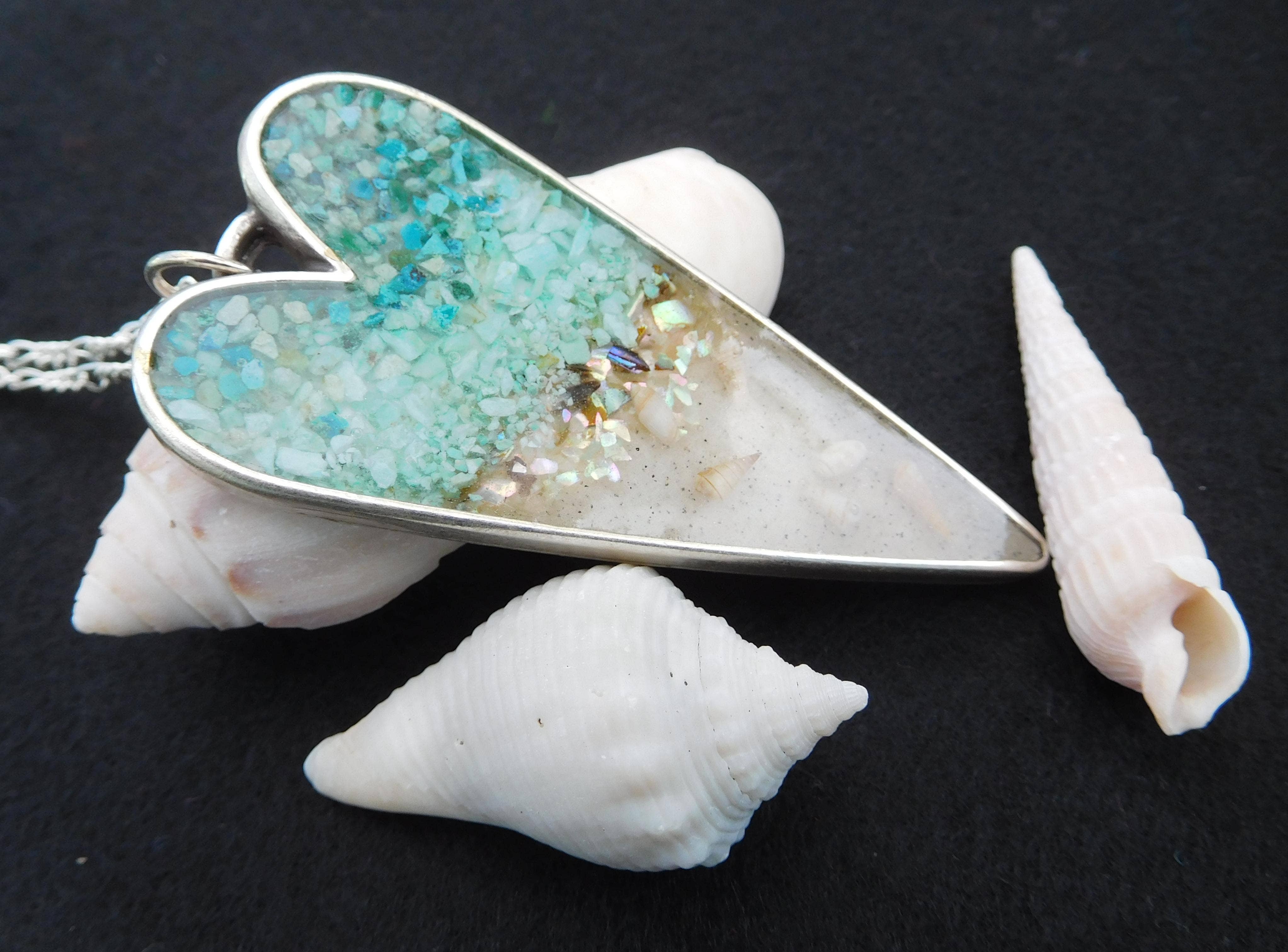 Art & Soul 30a - Wholesale Pendant/Charm Necklace - XL Heart Pendant Necklace Custom Beach, Shells or City3