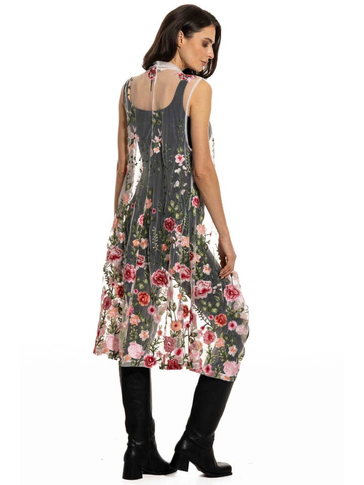 Adore - Wholesale Outerwear Vest - Women's - BA-31- Floral Embroidered Sheer Vest