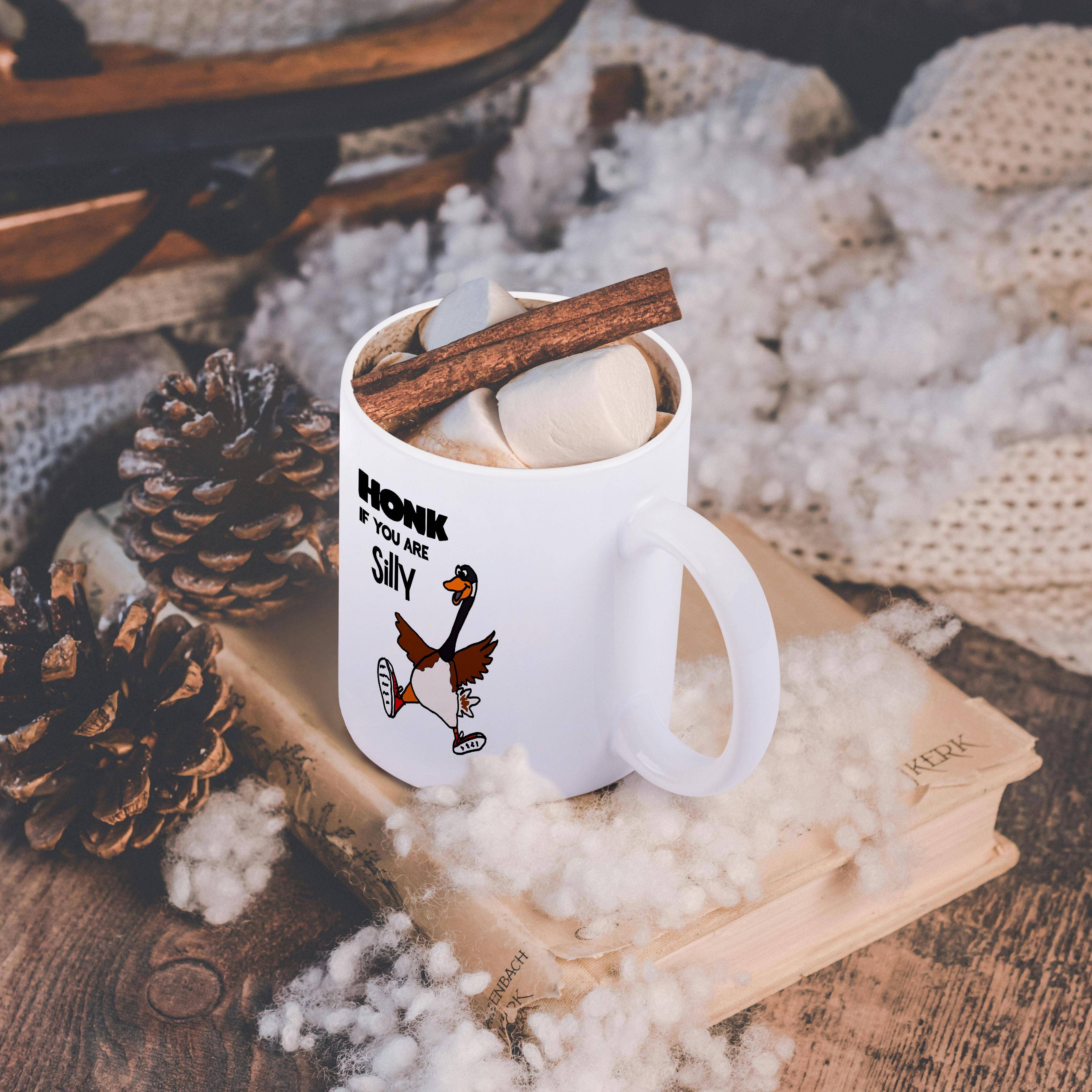 3dRose – Caneca por atacado – 3dRose, Caneca de desenho animado de sátira engraçada e fofa "Ganso Tolo, Buzine se Você for Tolo"11