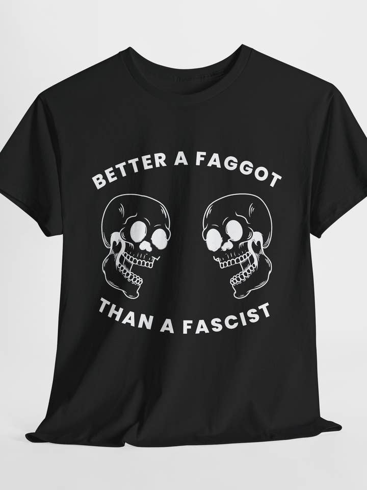 Hellre bög än fascist T-shirt för wholesale av Kennidi Co.