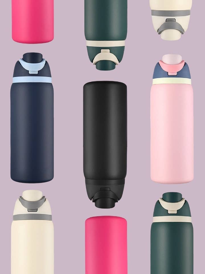 32 Oz Snap Lid Insulated Stainless Steel Bottle for wholesale by Vanilla Monkey