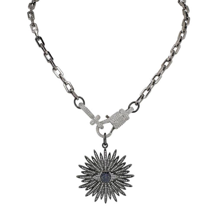 Love, Lisa - Wholesale Pendant/Charm Necklace - Elaine Elegant Flower Evil Eye Necklace