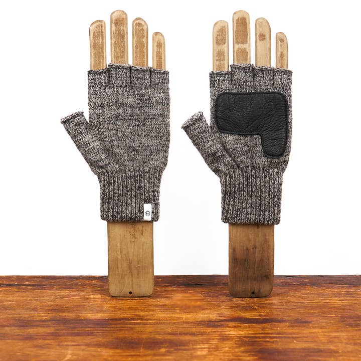 Upstate Stock - Venta al por mayor Guantes - Unisex - Guantes de lana sin dedos de carbón melange2