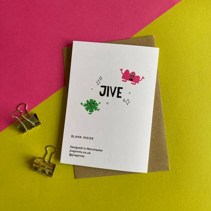 Jive Prints - Wholesale Birthday Card - Throwing Shapes1