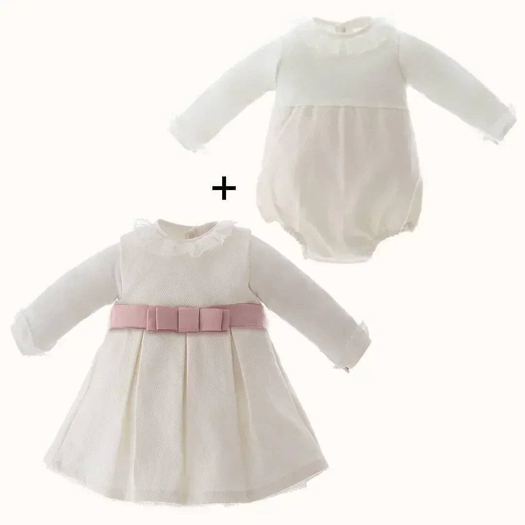Pim-Pam-Pum - Wholesale Dress Set - Baby - Dress and Bodysuit/Underwear Romantic Old Pink Beige4
