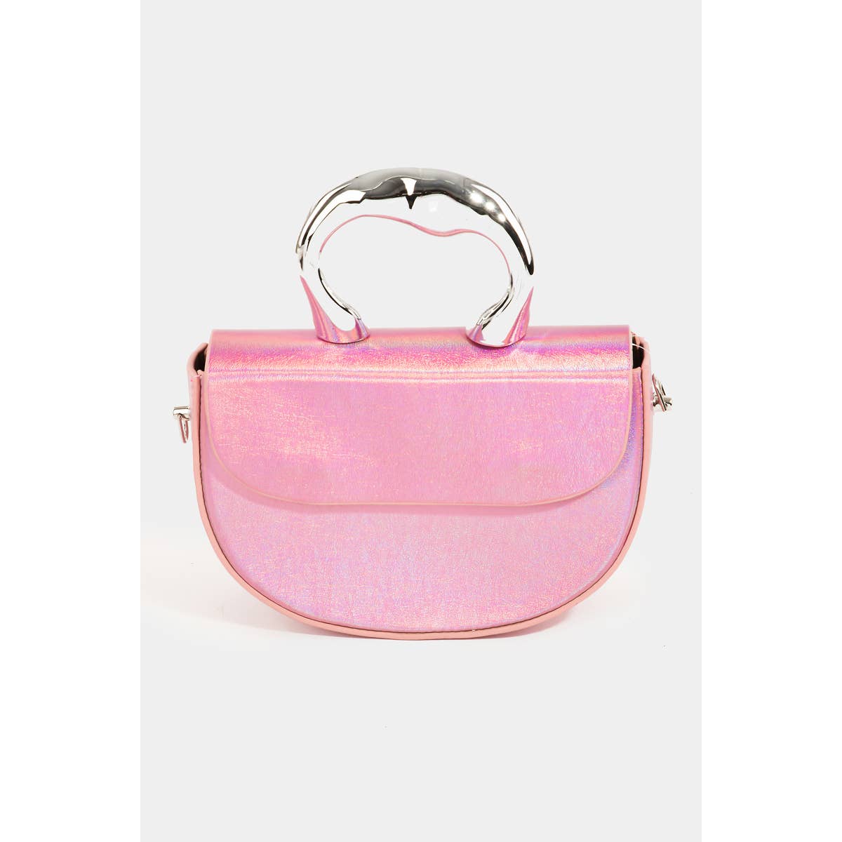 Collections by Fame Accessories - Wholesale Top Handle Bag - Women's - Glossy Semi Circle Top Handle Bag