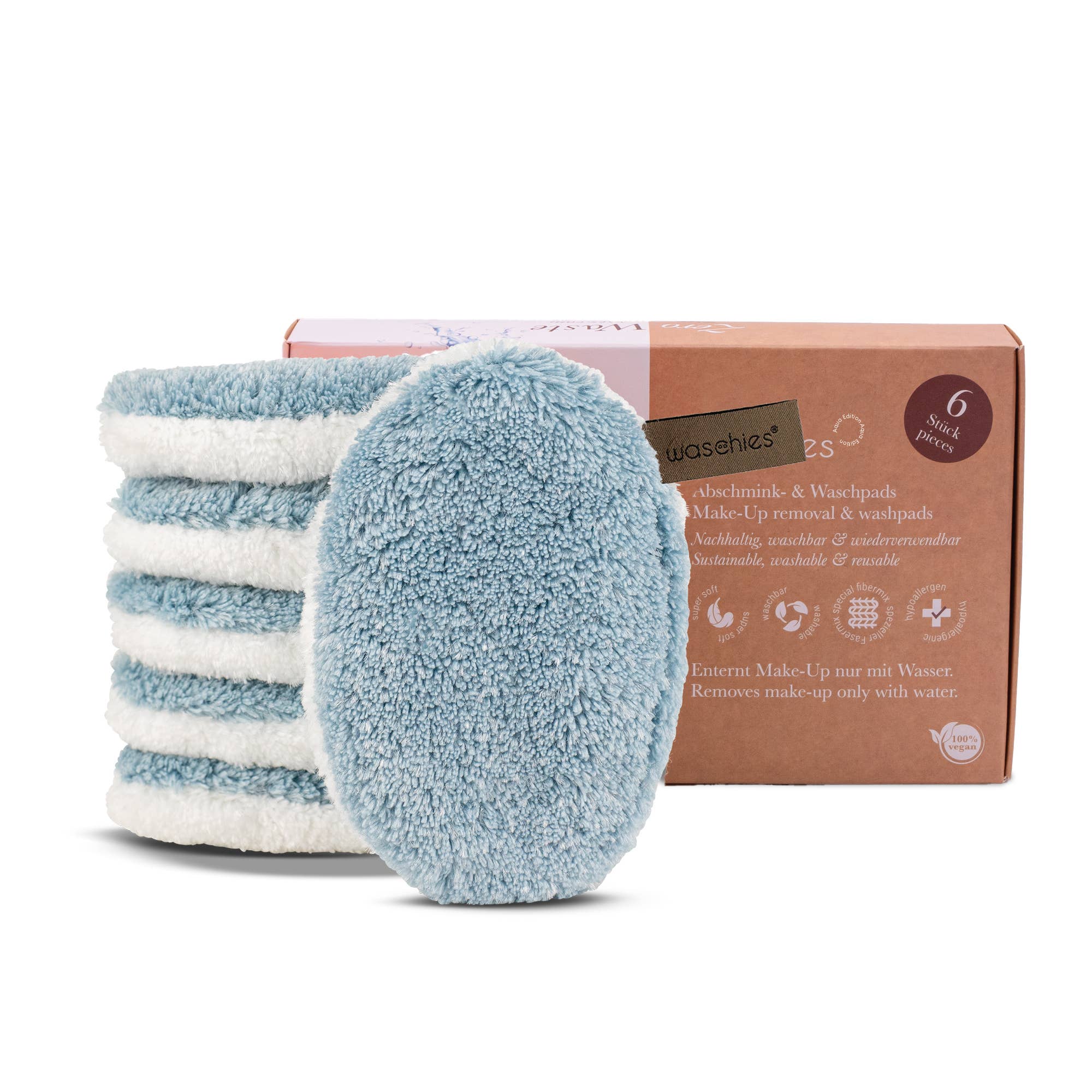 waschies – Engroshandel Makeupfjerner – Washy genanvendelige makeup-fjernere – sæt med 6 stk.4