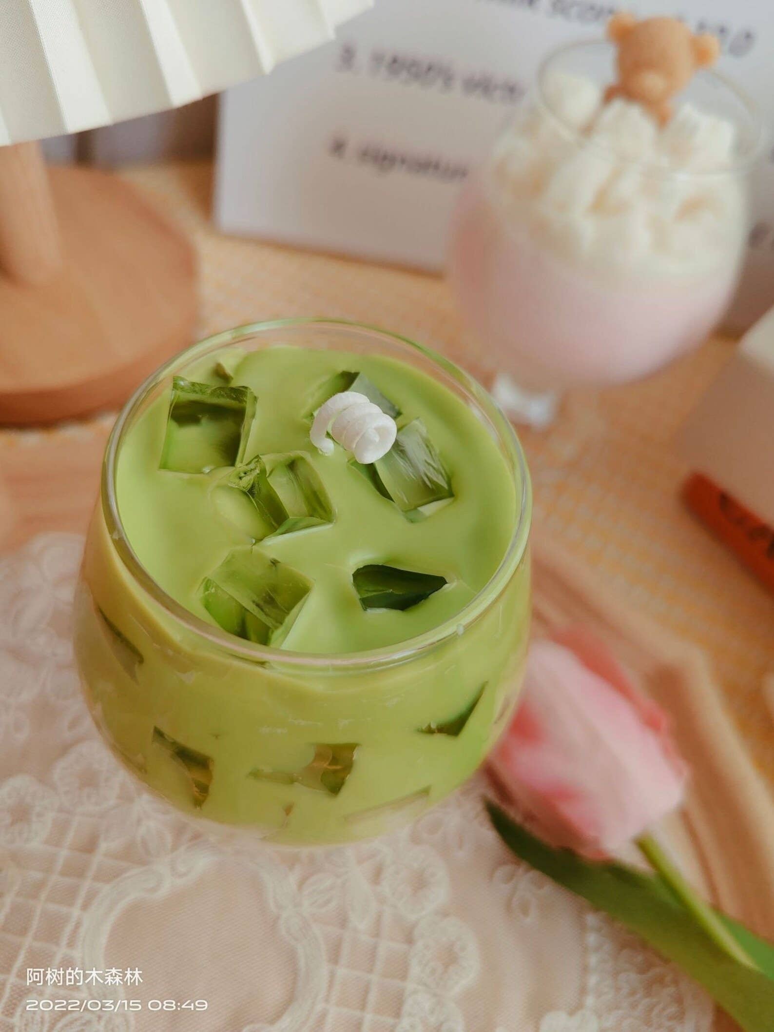 Carol Cao – wholesale Prydnadsljus – Grön mocka kaffe ljus - soja ljus - kaffe latte ljus4