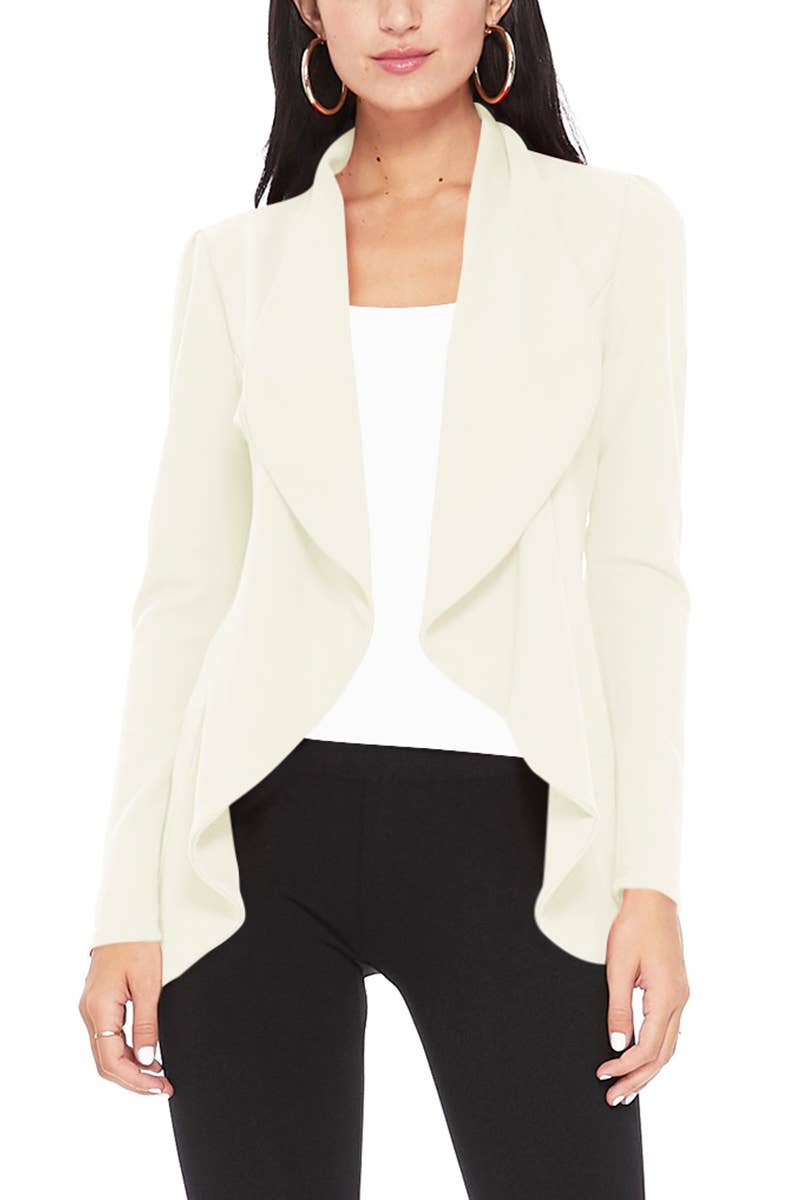 MOA COLLECTION - Wholesale Blazer - Women's - Women's Solid Casual Career Blazer Jacket1